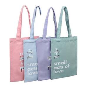 Bolsa de Compra de Algodón Portátil Reutilizable y Biodegradable de Fábrica, con Logotipo Personalizado Impreso, Color Caramelo, Lona para Compras - Product Image 1