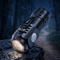 Mini lampe torche LED rechargeable à trois lentilles, longue portée, portable, type stylo, pour les situations d'urgence en extérieur et le camping