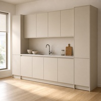 Lemari Dapur MDF Lacquer Kustom Modern Set Kabinet Seluruh Rumah Unit Pantry Tinggi
