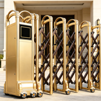 Portail de sécurité télescopique électrique rétractable automatique en alliage d'aluminium robuste à commande à distance pour campus, villa, usine