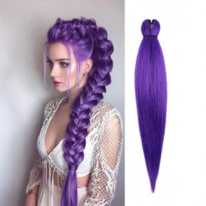 Perruque synthétique violette, queue de cheval, 26 pouces de long, lisse, résistante à la chaleur, pour femmes, style Miss - Product Image 5