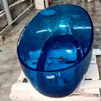 Baignoire autoportante en acrylique, design moderne, en résine de pierre, baignoire indépendante intégrée en cristal transparent pour le trempage