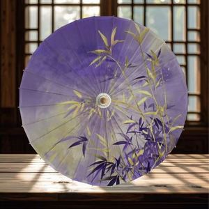 84CM Handmade <b>Bamboo</b> Paper Umbrella Elegant Straight Design Oilpaper <b>Panel</b> for Weddings Painted Techniques Party Style Hand Fan - Product Image 2