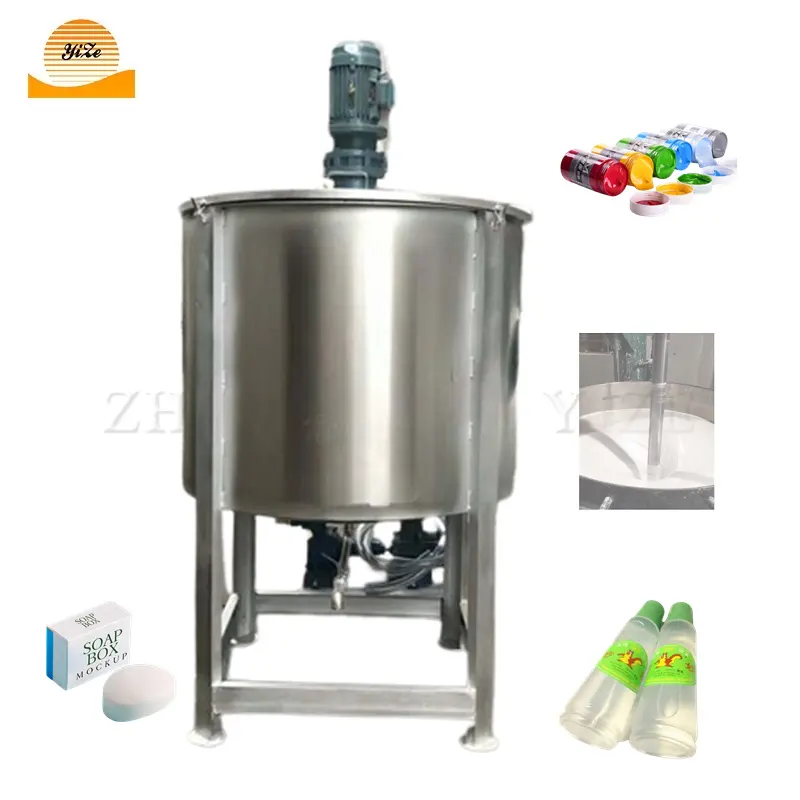 Stainless Steel Industrial Blender Liquid Mixer Chemical Glue Pigment Mixer Liquid Hand Soap Mixing Tank With Agitator