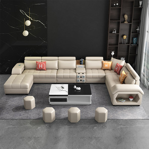Usit può personalizzare il divano moderno in tessuto a forma di U con combinazione di soggiorno semplice e moderno con tuta per uso domestico - Product Image 3