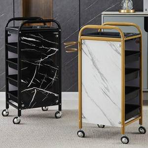 Professional Modern Metal Salon <b>Tool</b> <b>Trolley</b> with 4-Wheel Rolling Storage Cart for Hair & Beauty Salons Eco-Friendly - Product Image 4