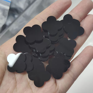 Piedras Preciosas Sueltas de Ágata Negra Natural, Estilo Trébol de Cuatro Hojas, 6x2mm-18x2mm, para la Elaboración de Collares y Colgantes - Product Image 6