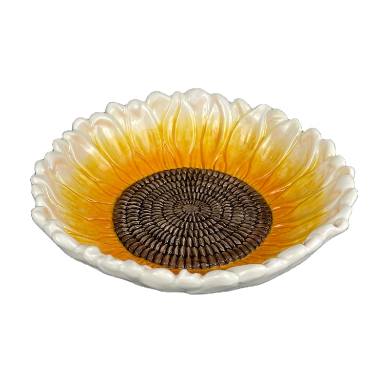 Ciotola da portata in ceramica a forma di girasole 3D/ciotola di caramelle/ciotola per biscotti