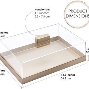 Support à gâteau élégant en acrylique, plateau de service avec couvercle transparent en acrylique, résistant aux chocs, sans danger pour les aliments, logo personnalisé, impression sérigraphique - Product Image 3