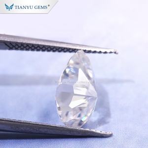 Pear corte de gelo esmagado forma vvs claridade branco h & a diamante moissanite - Product Image 5