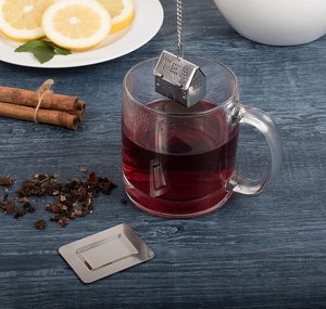 WELAND - Infusor de Té de Acero Inoxidable con Forma de Casa, Color Dorado y Plateado, con Bandeja Recolectora de Gotas - Product Image 4