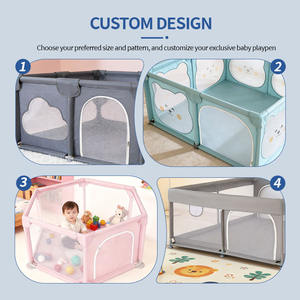 Parc pour bébé pliable portable en tissu Oxford avec portes Sécurité intérieure pour enfants Couleur et taille personnalisées - Product Image 5