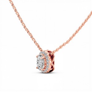 Colgante Moderno de Diamante Creado en Laboratorio con Corte Ovalado de 0.50 Ct para Mujer, Color VVS VS EF, Plata de Ley 925, Oro de 10KT 14KT 18KT, Estilo Minimalista - Product Image 5