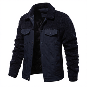 Chaqueta de Motociclista Estilo Biker para Hombre, Corte Entallado, en Cuero Genuino Negro con Bolsillos con Cremallera, Chaqueta Informal, Suministro ODM - Product Image 4
