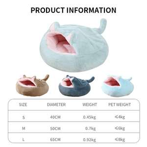 ZYZPET ที่นอนสัตว์เลี้ยงผ้ากำมะหยี่,บ้านแมวทรงกลม2 In 1ถุงนอนตะกร้าให้ความอบอุ่นบ้านสุนัขสำหรับสุนัข - Product Image 5