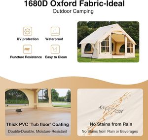 2025 Uprgraded 100% Waterproof <b>Inflatable</b> Camping Tent <b>Large</b> Luxury Oxford Glamping House No Assembly Needed Air Tent Outdoor - Product Image 5