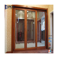 Puerta de Doble Hoja de Madera Revestida de Aluminio de 168 mm PDP, Puerta de Alta Calidad para Exteriores/Interiores, Resistente a Balas e Impermeable