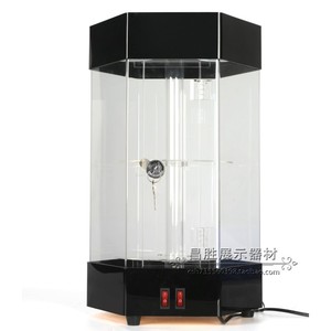 Changsheng Exhibition Rotating Acrylic <b>Display</b> <b>Case</b> With Led Lighting Desktop Vertical Customized Modern Style <b>Plastic</b> Shelf - Product Image 4