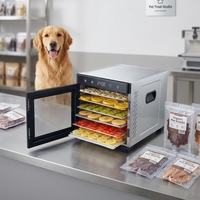 6-bakjes roestvrijstalen voedseldroger BPA-vrij met digitale timer voor fruit, groenten, vlees en jerky, met FDA LFGB certificering