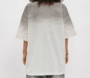 Rainbow Gradient Spray Paint T-shirt <span class=keywords><strong>à</strong></span> manches courtes pour hommes Retro Letter Printed Streetwear Style Low quantité minimale de commande Loose Fit - Product Image 2