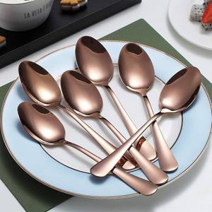 Ensemble de cuillères en acier inoxydable de qualité supérieure, plaqué or miroir, manche long, qualité alimentaire, bords lisses pour la salle à manger quotidienne, cuisine - Product Image 4