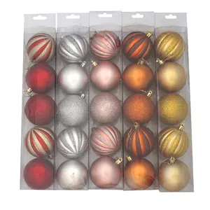 Spot Wholesale 5PCS 6CM JUEGO DE BOLAS DE PLÁSTICO BRILLANTE MATE BRILLO LUZ BOLA DE NAVIDAD