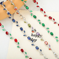 Bijoux fins pour femmes, bracelet tennis en or plaqué or, résistant à l'eau, sans décoloration, fleurs multicolores, CZ multicolores, bracelet tulipe pour femmes