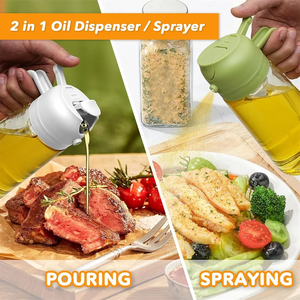 2-in-1 Glass Oil Dispenser and Sprayer Oil Sprayer Bottle Air for Fryer <b>BBQ</b> Salad Glass Oil Sprayer for Cooking - Product Image 5
