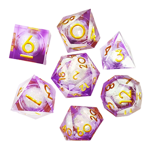 Juego de Dados Poliédricos de Resina Verde Personalizados Feeron, 7 Piezas, Pintados a Mano, Dragones y Mazmorras, Juegos de Mesa para Mayores de 14 Años - Product Image 3