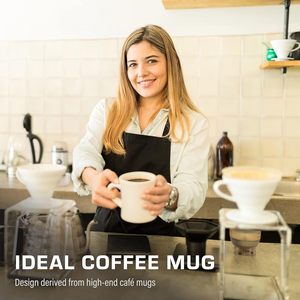 แก้วกาแฟพอร์ซเลนสีขาวสไตล์วินเทจย้อนยุคขนาด 11 ออนซ์ แบบคลาสสิก ครีม  รักษ์โลก  หนา  สามารถสั่งทำได้ตามต้องการ - Product Image 5