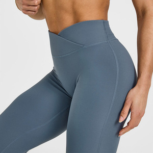 Women's Nude Feel Slightly Flared Yoga Pants High Waist Tummy Control Sports Fitness Long Leggings For Summer 2025 - Product Image 4