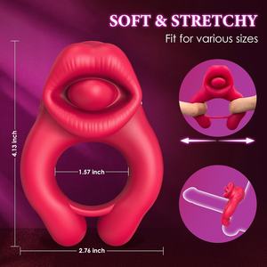 Paar Sexspielzeug Männlicher Penis ring & Weiblicher Klitoris Vibration Zunge Lecken Vibrator Penis Lock & Weiblicher Klitoris Stimulator - Product Image 6