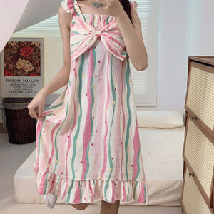 Abito <span class=keywords><strong>da</strong></span> <span class=keywords><strong>notte</strong></span> in stile principessa pigiama <span class=keywords><strong>da</strong></span> ragazza larga di media lunghezza in <span class=keywords><strong>cotone</strong></span> con fiocco grande per ragazze con <span class=keywords><strong>camicia</strong></span> <span class=keywords><strong>da</strong></span> <span class=keywords><strong>notte</strong></span> lunga - Product Image 3