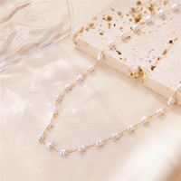 Perles de perles d'eau douce naturelles de haute qualité collier de chaîne à pince de luxe bijoux personnalisés collier de perles d'eau douce