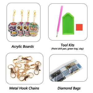 Promozione di Vendita: Kit per Pittura Diamante 5D Fai-da-Te, Portachiavi con Personaggi, Portachiavi con Angeli, Decorazione per Chiavi - Product Image 3