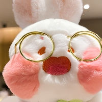 Porte-clés Lapin en Peluche Adorable, Pendentif Animal en Peluche, Breloque Poupée Douce, Accessoire de Sac avec Carotte et Lunettes, Cadeau Style Européen et Américain 3-8