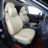 Housses de Sièges de Voiture Complètes Universelles en Cuir Imperméable de Luxe pour 5 Places pour Polo Golf Touareg X5 Passat M3 avec Protection Complète
