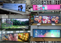 Monitor de barra estirada inteligente, pantalla LCD 19,5 24 28,1 34 36,2 37 43 48 pulgadas, estante de señalización Digital, anuncios de pantalla de estante ultraancha