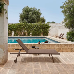 Chaise longue <span class=keywords><strong>de</strong></span> plage avec roulettes, lit <span class=keywords><strong>de</strong></span> jour extérieur, Teslin imperméable, pliable, design contemporain, lit <span class=keywords><strong>de</strong></span> <span class=keywords><strong>soleil</strong></span>, vente chaude - Product Image 5