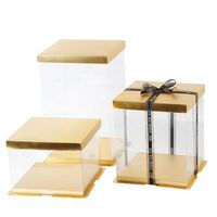 Boîtes à gâteau carrées jetables en plastique PET transparent de 12 oz avec couvercle pour pâtisserie, tiramisu, emballage de desserts