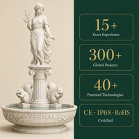 Fontaine en marbre Lishi, statue de la déesse Vernal, branche fleurie, OEM ODM, élément aquatique, devis personnalisé, conception 3D pour hôtel et villa