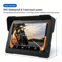 Navigateur GPS portable et antivol pour moto de 7 pouces avec CarPlay sans fil, Android Auto, double Bluetooth et luminosité automatique