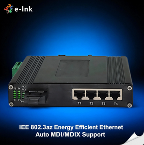 Compact Industrial 4+1 Port Ethernet Switch with Fiber SC/FC/ST Options Redundant Power - Product Image 4