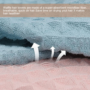 <span class=keywords><strong>Serviette</strong></span> de bain et de douche en microfibre de haute qualité à texture gaufrée <span class=keywords><strong>pour</strong></span> sécher les cheveux, avec boutons et boucle - Product Image 3