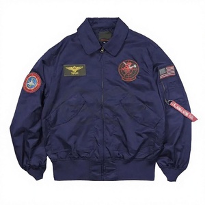 Autumn Patch <b>Pilot</b> Flight Casual Outwear Men Stand Front Breathable Bomber Coat Stylish Patches Aviation Inspired Outerwear - Product Image 1