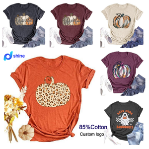 Camiseta Oversize <span class=keywords><strong>de</strong></span> Calabaza <span class=keywords><strong>de</strong></span> Halloween <span class=keywords><strong>para</strong></span> Mujer, Linda, <span class=keywords><strong>de</strong></span> Otoño, <span class=keywords><strong>para</strong></span> Familiares, con Logo, Venta al por Mayor - Product Image 1