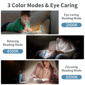 Eye-Protection Brightness Adjustable LED Clip on Portable Bookmark <b>Light</b> in Bed Reader Rechargeable USB Book Reader <b>Light</b> - Product Image 2