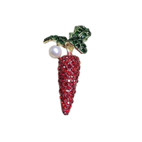 Parelwortel broche unisex rosé verguld metaal honderd temperament fruit en groente pins feestjurk jas corsage