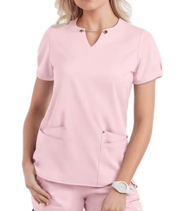 Haut d'uniforme médical extensible uni en spandex pour femme, idéal pour pharmacien(ne)s cliniques, pédiatres et chirurgiens(ses) - Product Image 1