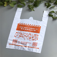 Supermarkt draagtas Bedankt plastic boodschappentas Witte boodschappentas T-shirt tas Zware tas met handvat